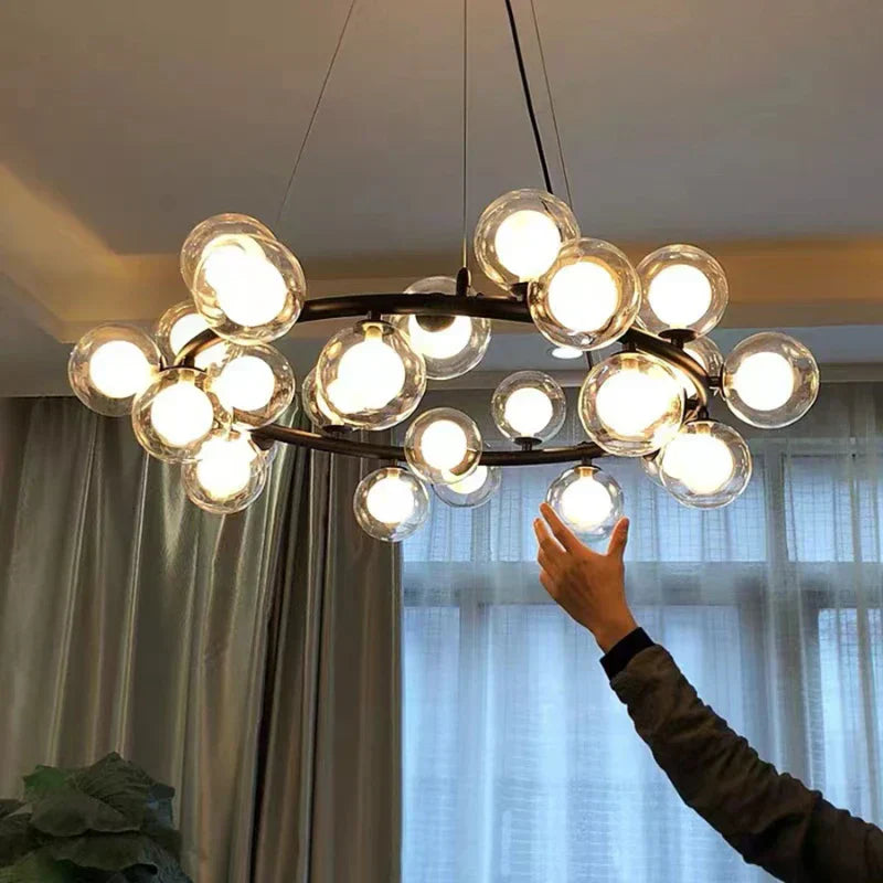 DecorBites™ Glass Ball LED Chandelier Modern Pendant Light for Home Decor