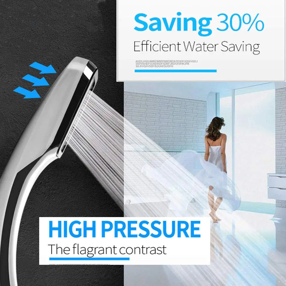 DecorBites™ 300 Holes High Pressure Rainfall Shower Head Chrome Black White Sprayer