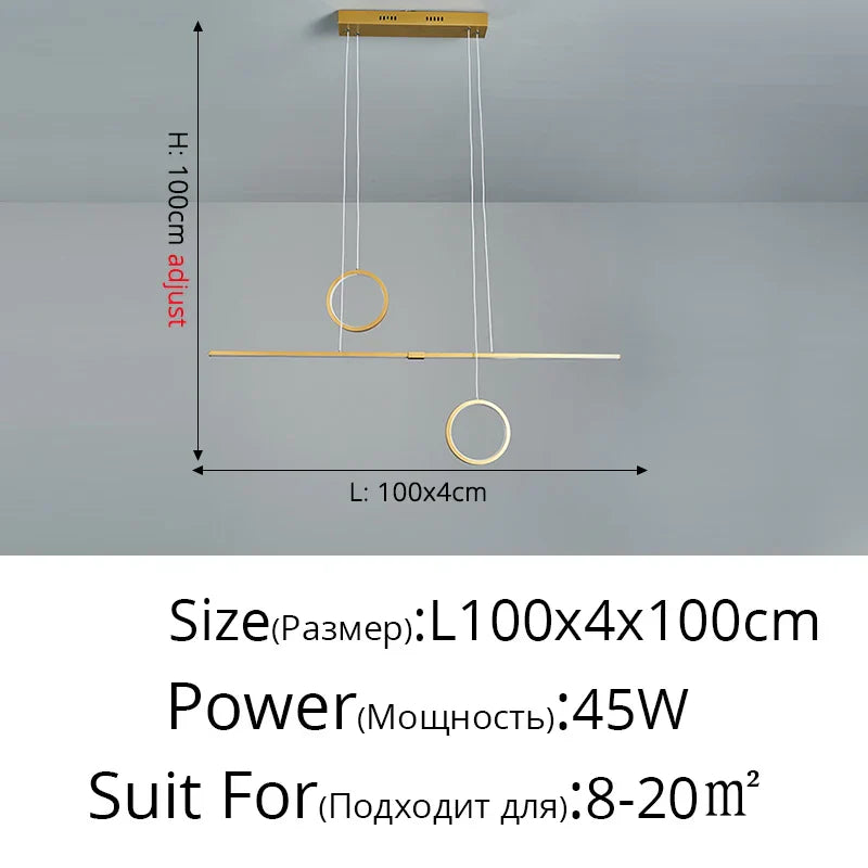 Lustre de plafond à LED DecorBites™ : Éclairage moderne et minimaliste pour table de cuisine et salle à manger