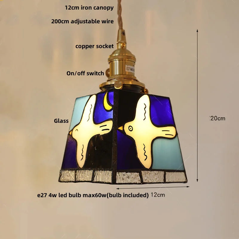 DecorBites™ Copper Knob Switch LED Pendant Lamp, Adjustable Glass Dining Room Lighting