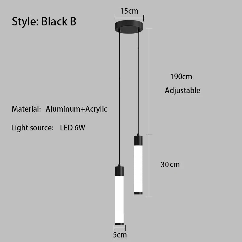 Minimalist White Linear Pendant Light In Aluminum