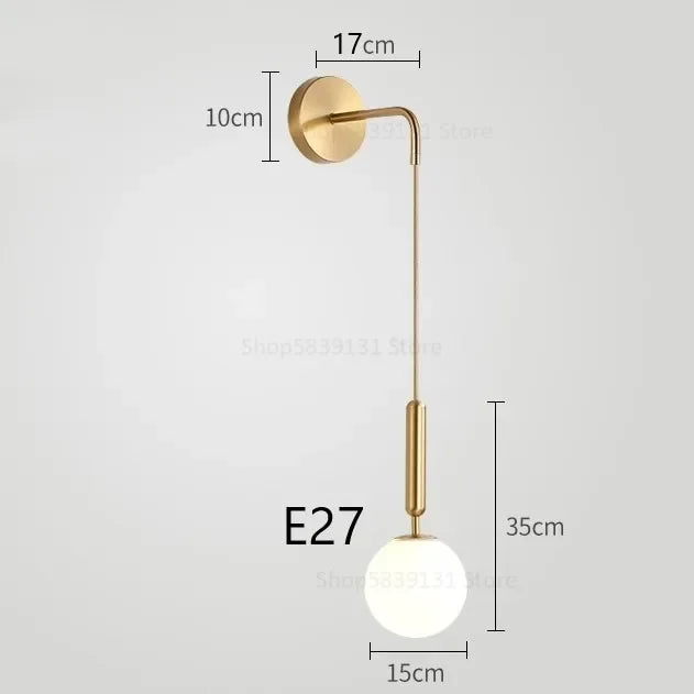 DecorBites™ Elegant Glass Wall Lamp for Living Room Bedroom LED Lighting