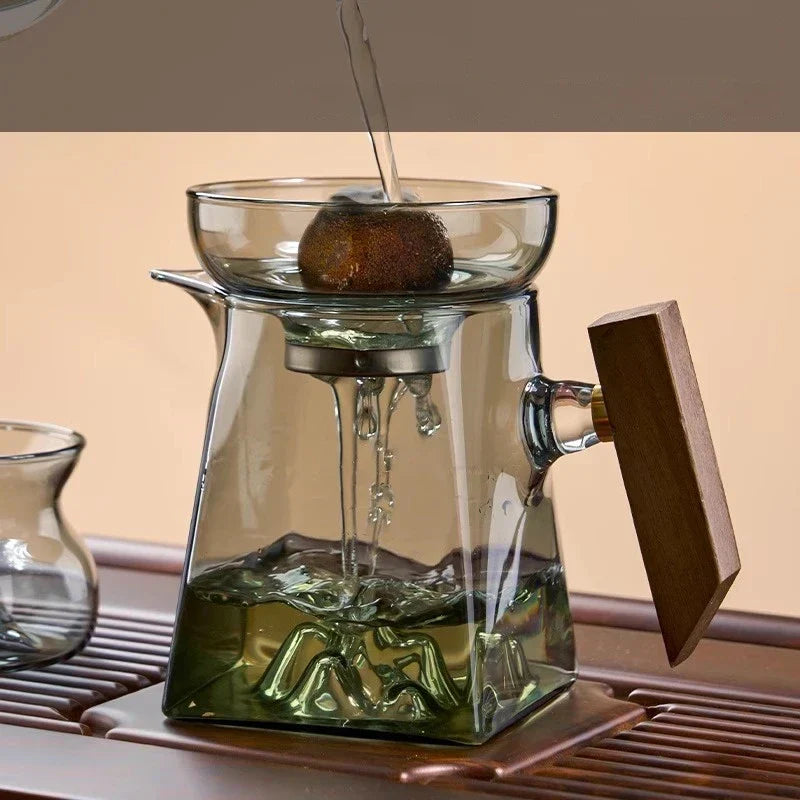 طقم كوب شاي زجاجي كونغ فو من DecorBites™ بمقبض وفلتر، 350 مل