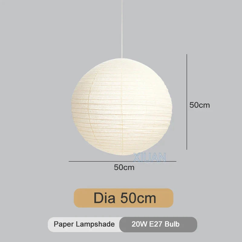 مصباح معلق كروي LED E27 على الطراز الياباني من DecorBites™ لديكور المنزل