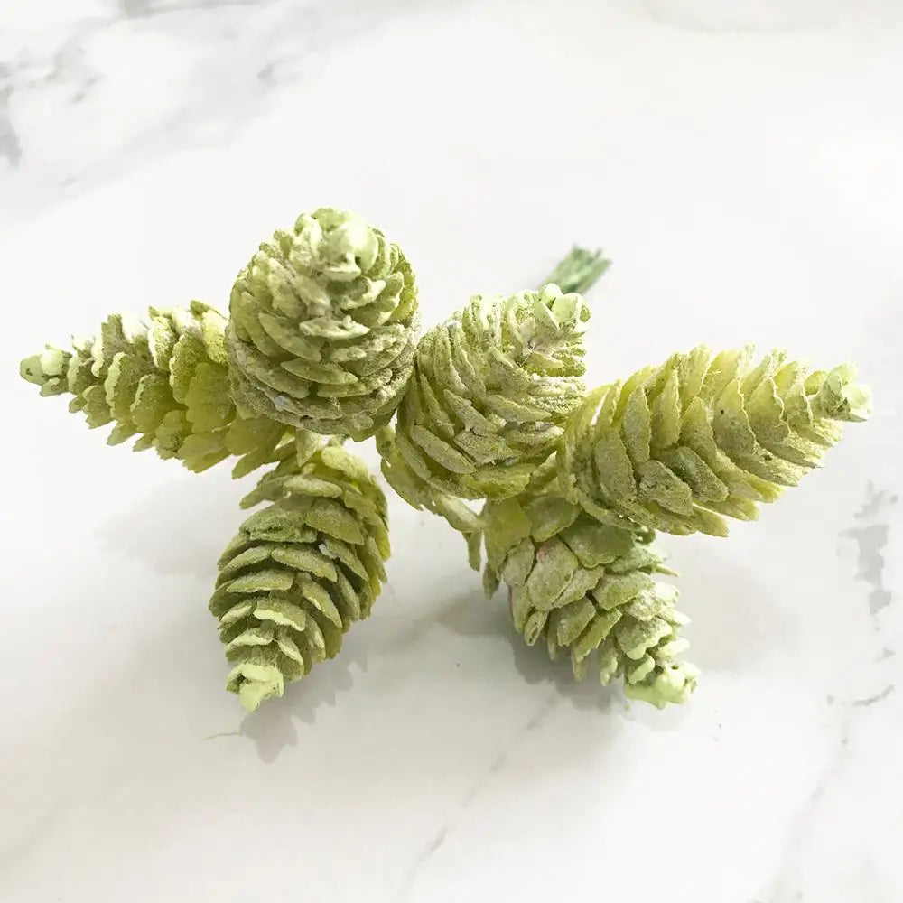 DecorBites™ Green Plant Flower Cherry Stamen Berries Bundle for DIY Decor and Gifts