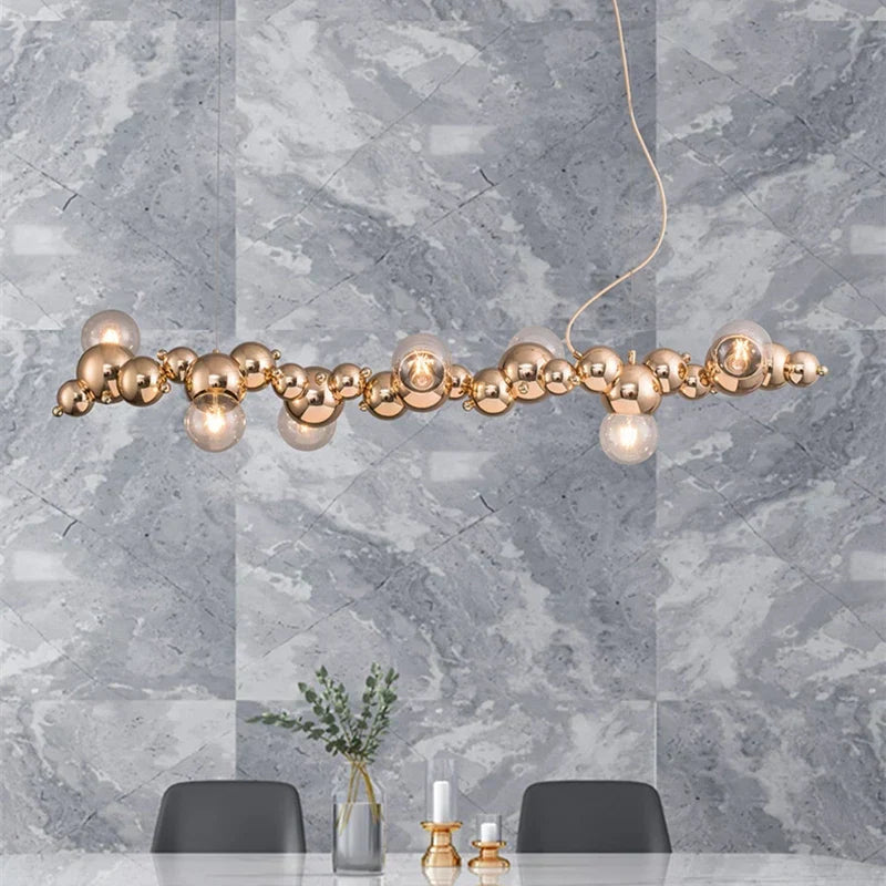 ثريا كاتربيلر LED من DecorBites™: مصباح معلق طويل أنيق لغرفة المعيشة، المطعم، الفندق