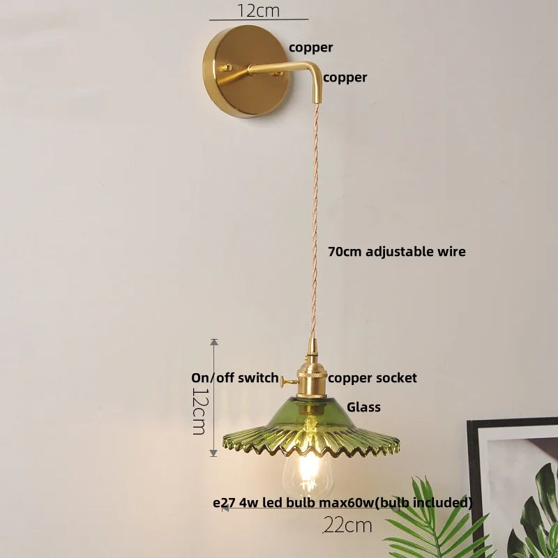 أضواء جدارية ليد DecorBites™ بمفتاح زجاجي أخضر للمطبخ وغرفة النوم وغرفة المعيشة