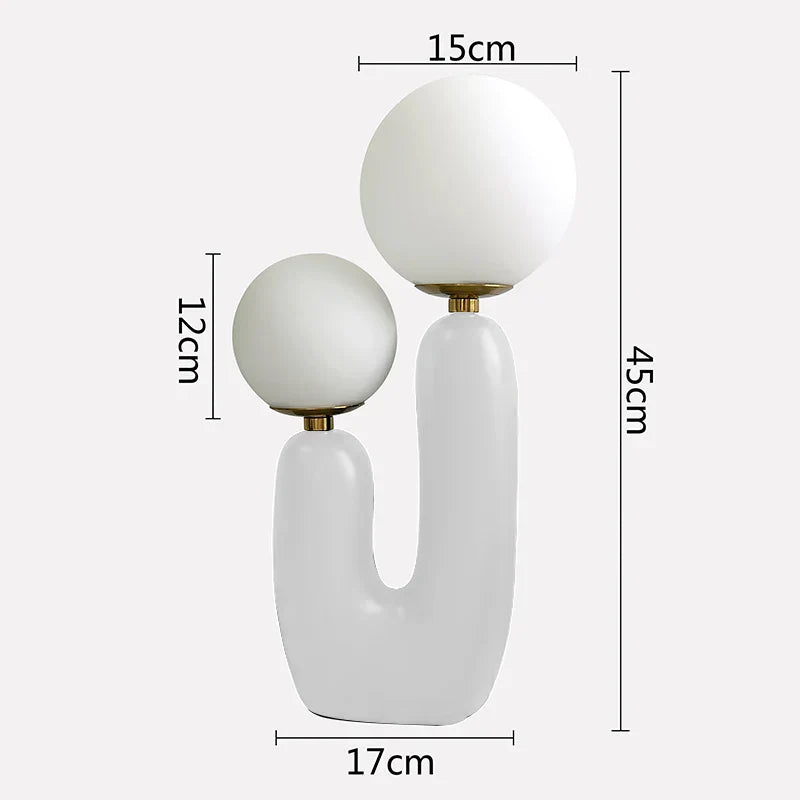 DecorBites™ Glass Ball Table Lamp: Green Pink Resin Nordic Creativity Cute Bedroom Decor