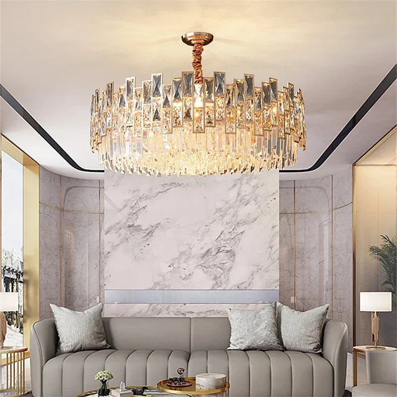 DecorBites™ Black Crystal LED Chandelier for Living Room, Dining Room, Kitchen, Bedroom