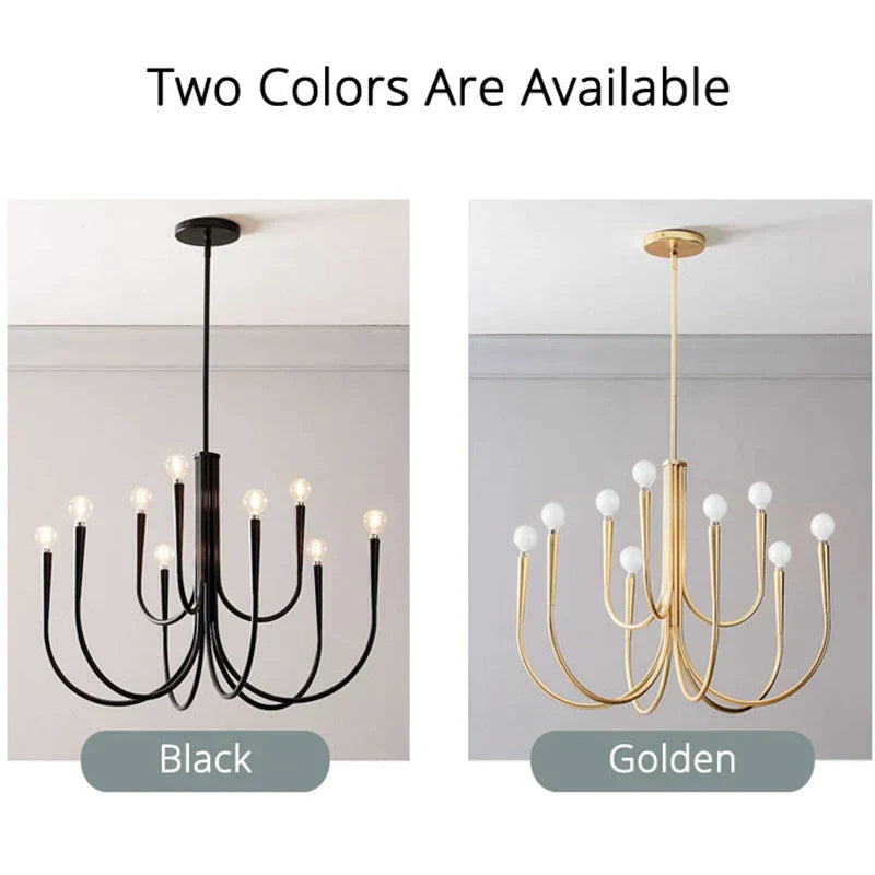 DecorBites™ ثريا ذهبية: إضاءة LED معدنية على الطراز الاسكندنافي الحديث لغرفة المعيشة والمطبخ والمطعم