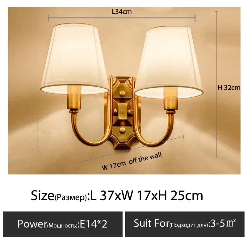 DecorBites™ Cloth Cover Wall Light for Bedroom, Living Room, Restaurant, and Corridor