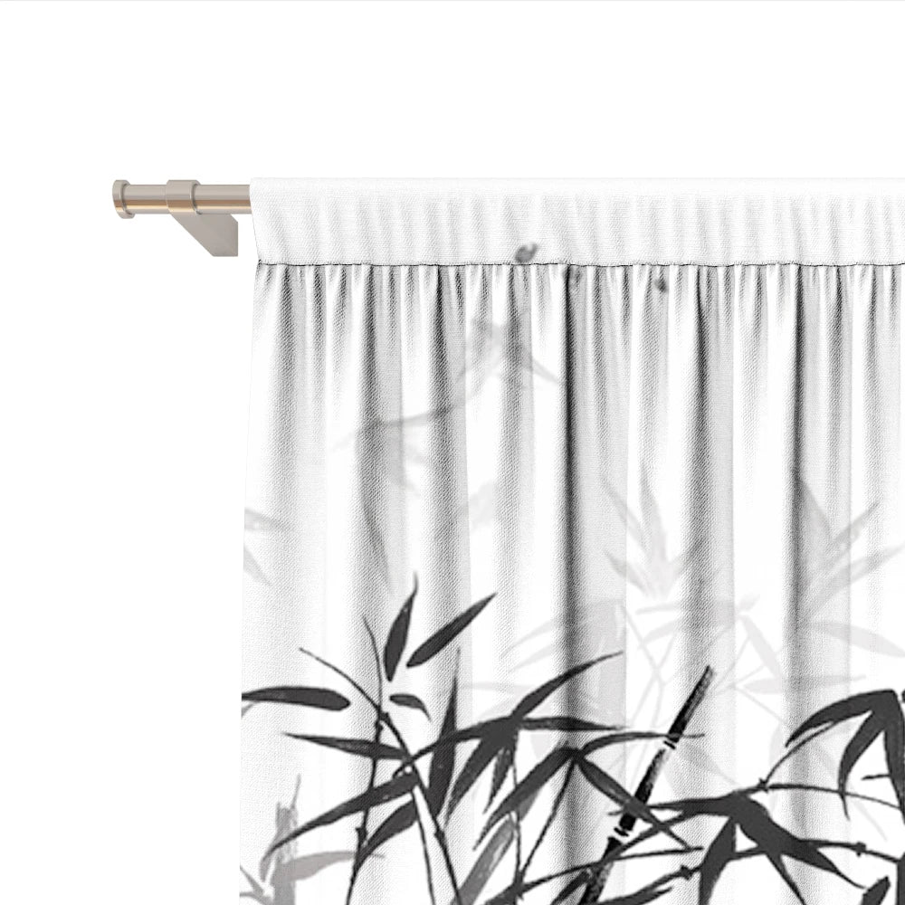 DecorBites™ Bamboo Ink Painting Curtains for Home Decoration Elegant Finish