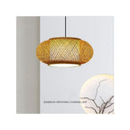 Japanese Bamboo Woven Lantern Pendant Light