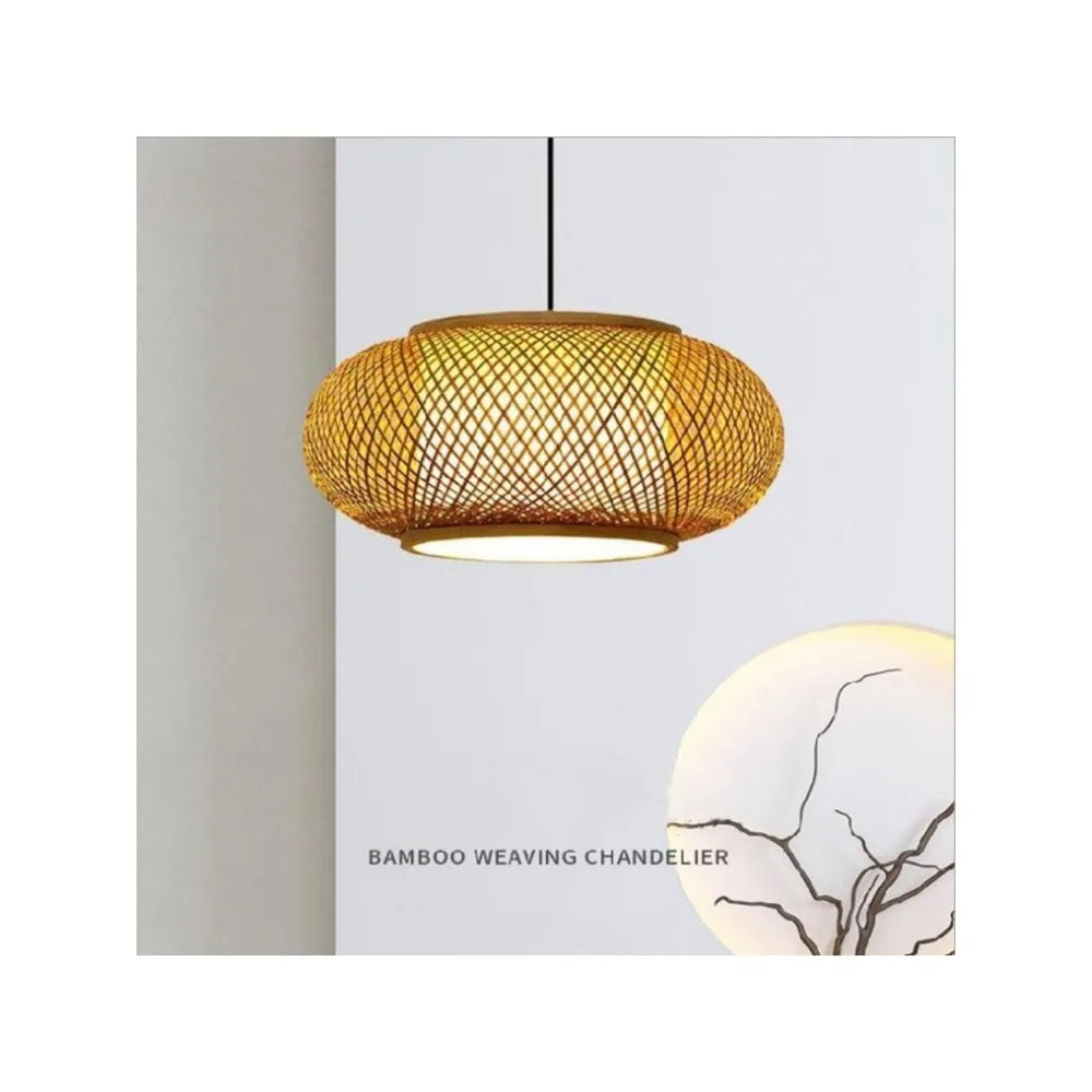Japanese Bamboo Woven Pendant Lantern