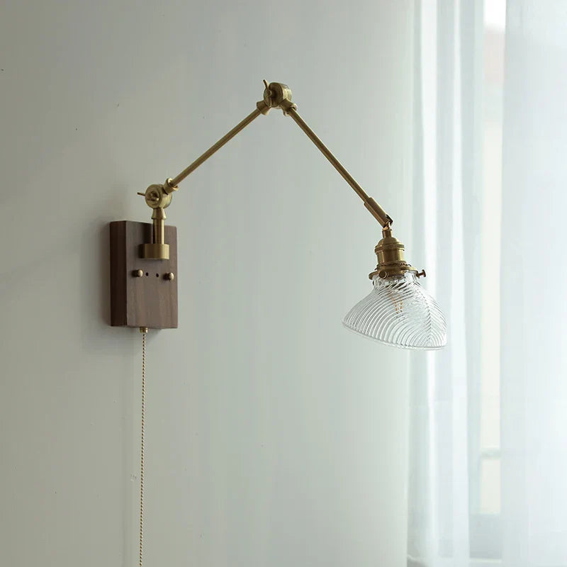 DecorBites™ Brass LED Wall Light Fixture Rotatable Glass Stair Lamp