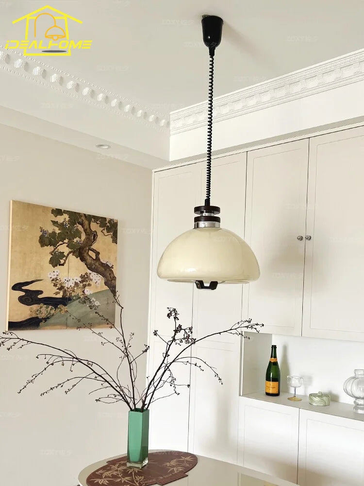DecorBites™ Cream Glass Pendant Lights LED E27, Medieval Bauhaus Design for Home Decor