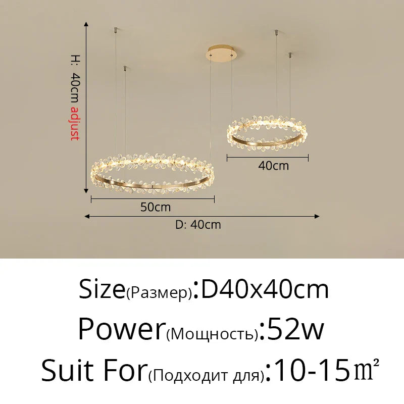DecorBites™ Crystal LED Chandelier for Home Decor & Luxury Lighting