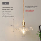 Nordic Glass Pendant Light in Brown and Polished Chrome