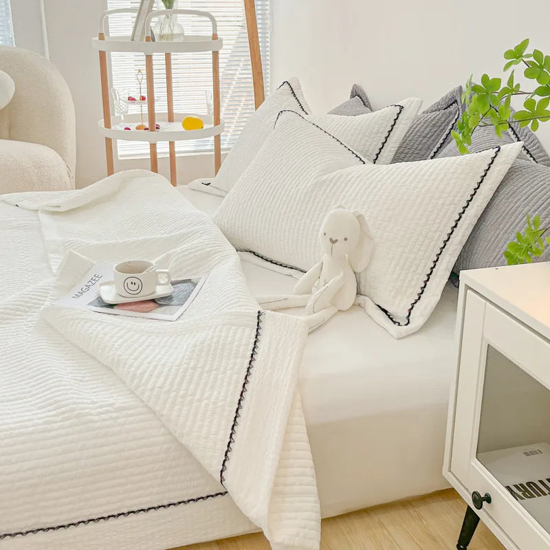 طقم لحاف صيفي منسوج من خيوط الفقاعات الكورية من DecorBites™