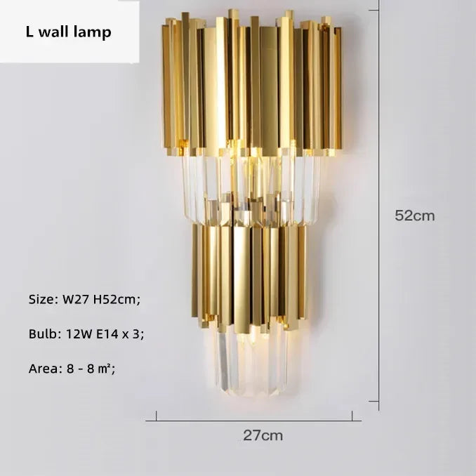DecorBites™ Golden Luxury Chandelier: Elegant Crystal Ceiling Light for Hotel Living Room