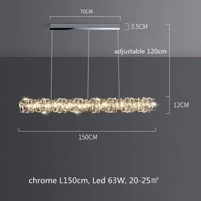 مصابيح قلادة LED كريستالية من DecorBites™ | مصباح حلقي معلق قابل للتعتيم | تركيبات ديكور فاخرة حديثة