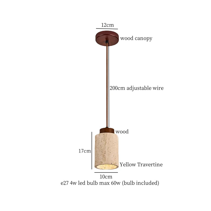 DecorBites™ LED Yellow Travertine Pendant Light Hanglampen for Kitchen Cafe Living Room