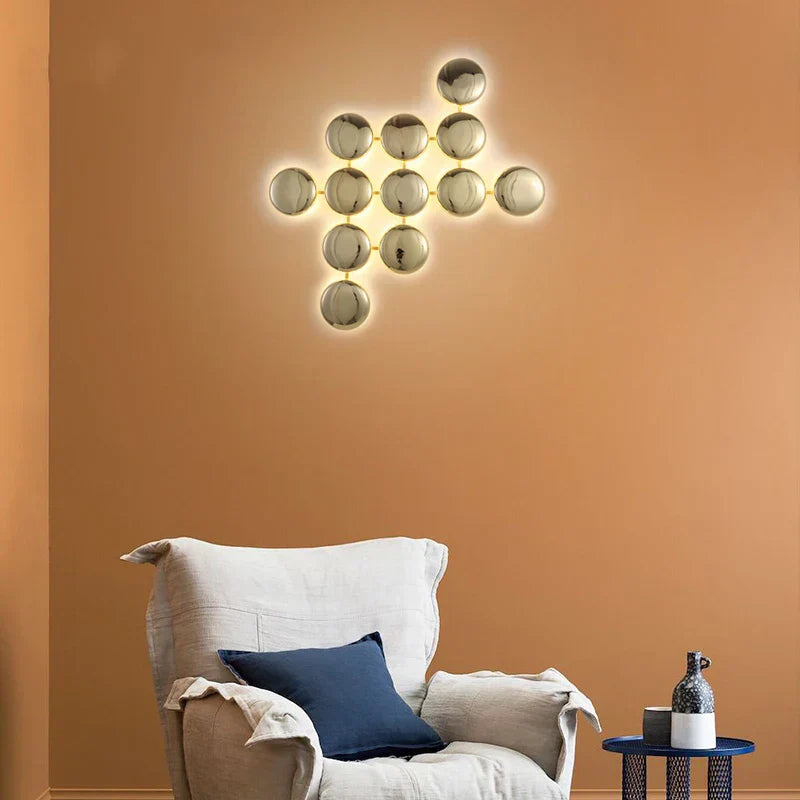 DecorBites™ Gold Round LED Wall Lamps for Luxury Home Decor
