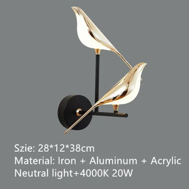 DecorBites™ Gold Magpie Bird LED Ceiling Chandelier for Dining Room Decor