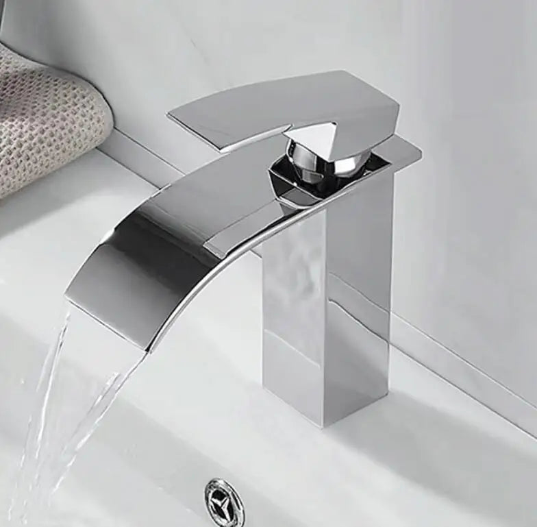DecorBites™ Robinet de salle de bain doré : Robinet mitigeur cascade en laiton or rose pour lavabo