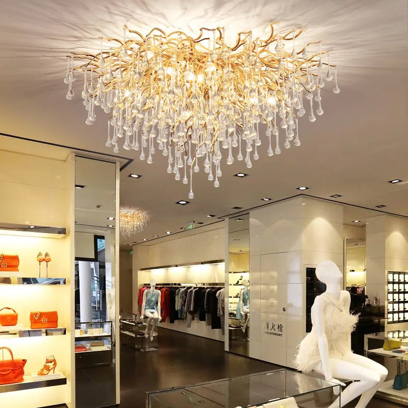 DecorBites™ Crystal Ceiling Chandelier - Luxury Lighting for Modern Spaces