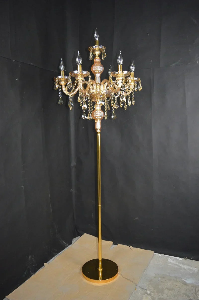 DecorBites™ Crystal Floor Lamp: Luxurious LED Fashion for Living Room and Bedroom