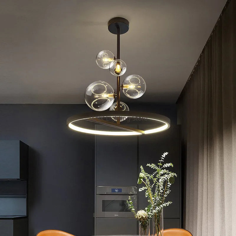 DecorBites™ Glass Bubble LED Pendant Chandelier for Modern Living Room Decor