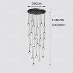 Black Water Drop Acrylic LED Pendant Light