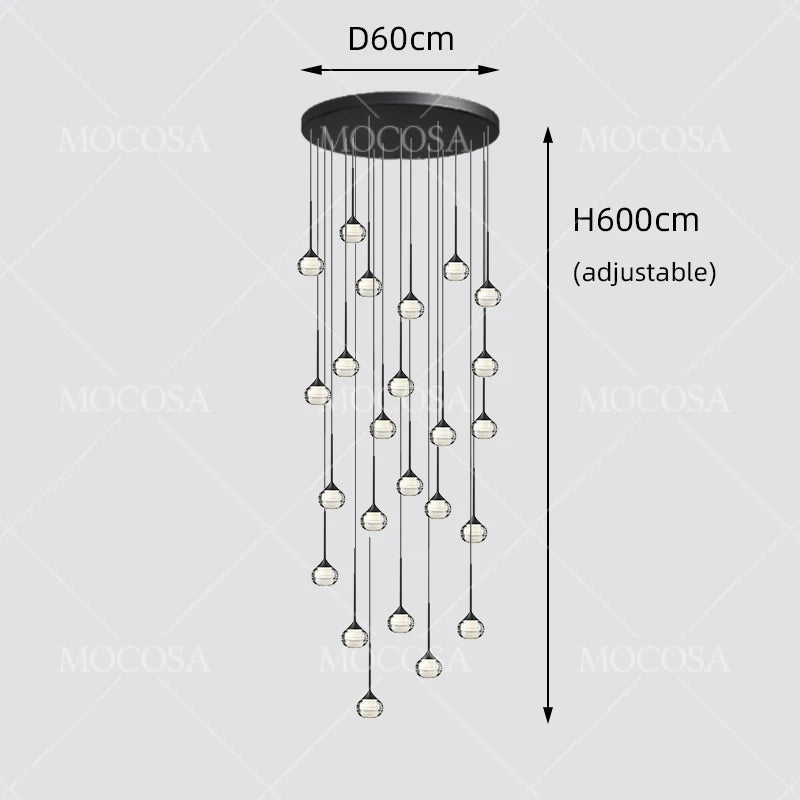 Black Water Drop Acrylic LED Pendant Light