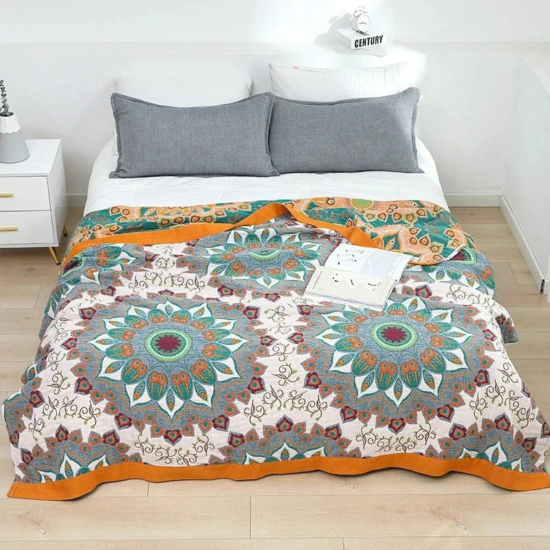 DecorBites™ Cotton Gauze Boho Throw Blanket