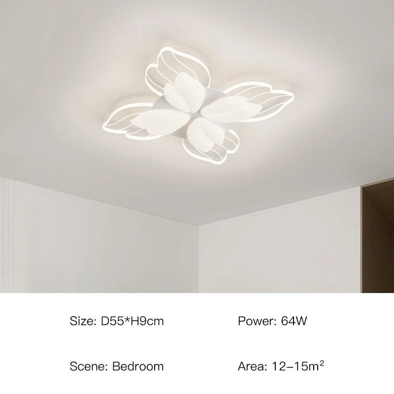 ثريا زهور LED من DecorBites™ مصباح سقف أبيض لديكور غرفة النوم وغرفة المعيشة