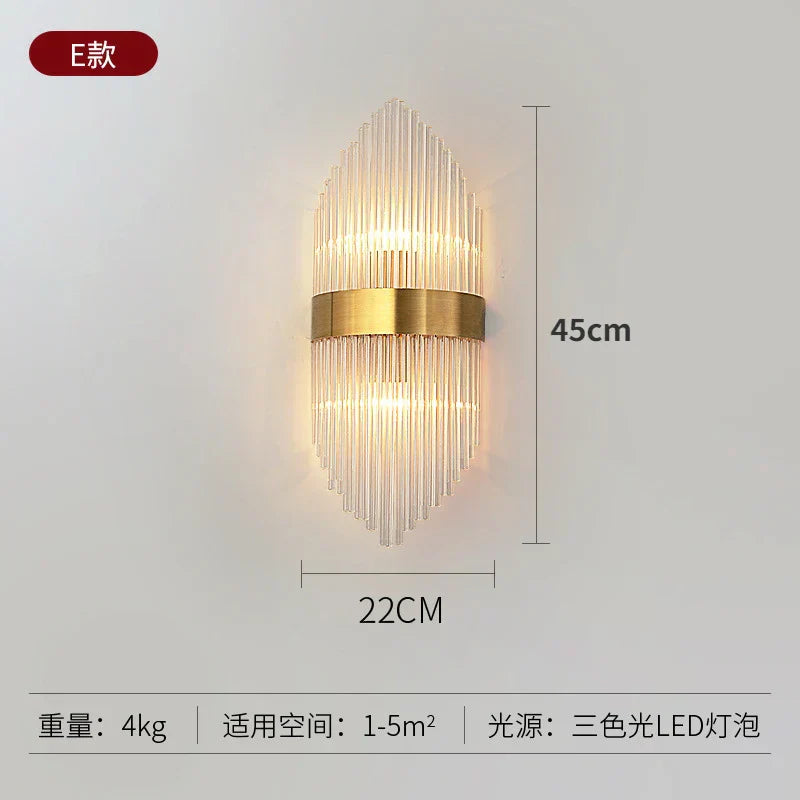 DecorBites™ Crystal Wall Lamp: Modern Luxury for Living Room, Bedroom, and Aisle