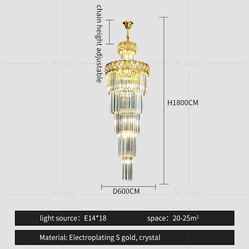 DecorBites™ Light Luxury Crystal Chandelier for Elegant Living Spaces