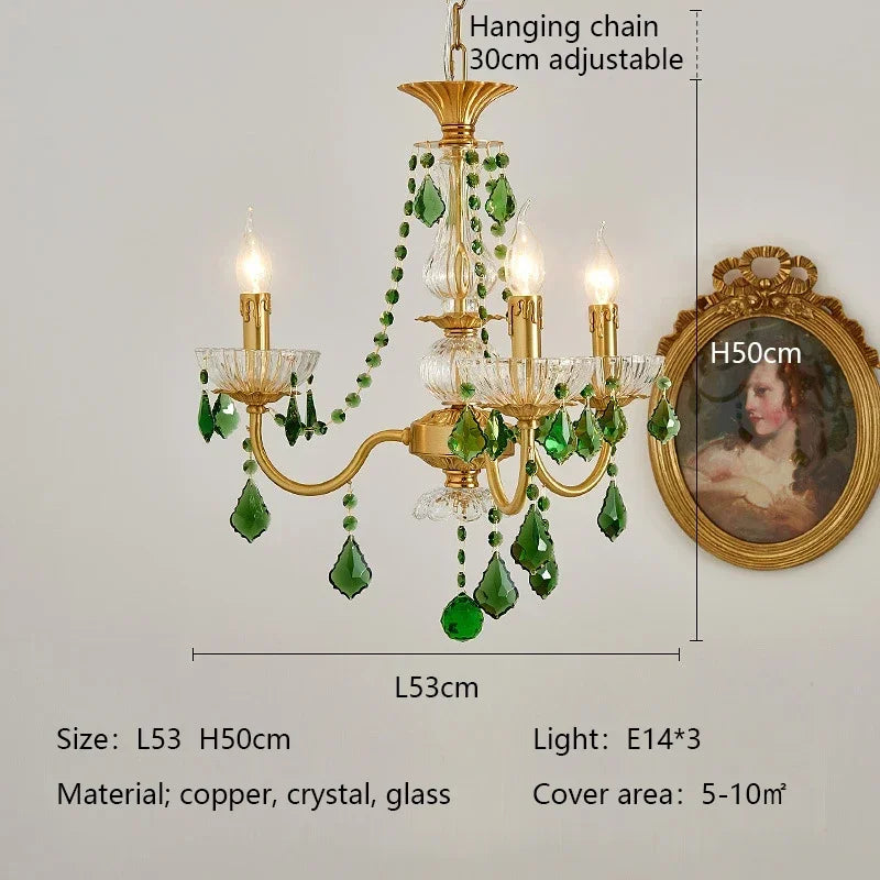 ثريا كريستال خضراء DecorBites™ لغرفة المعيشة - إضاءة معلقة LED بنمط بوهيمي