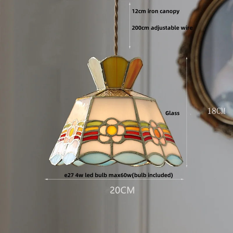 DecorBites™ Gray Glass LED Pendant Light Fixture with Adjustable Hang Lamp