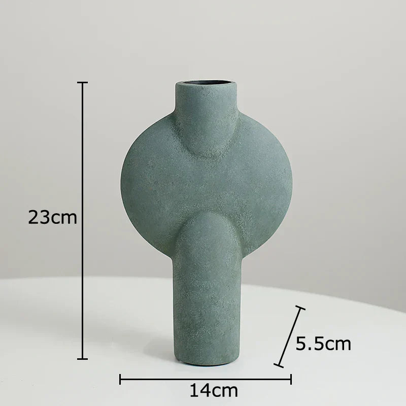 DecorBites™ Geometric Ceramic Vase for Stylish Floral Arrangements