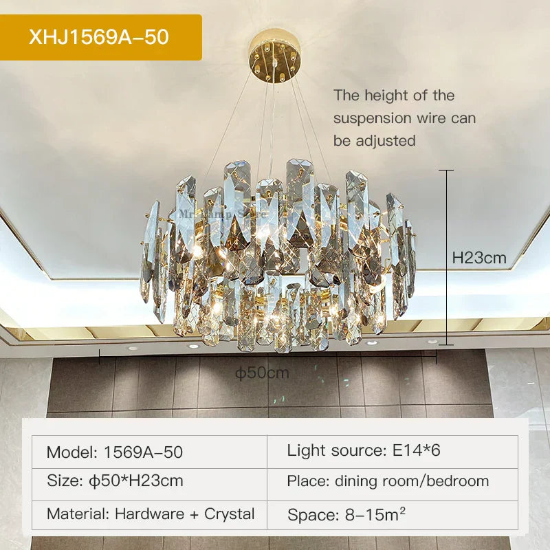 DecorBites™ Crystal LED Chandelier for High-end Living Spaces