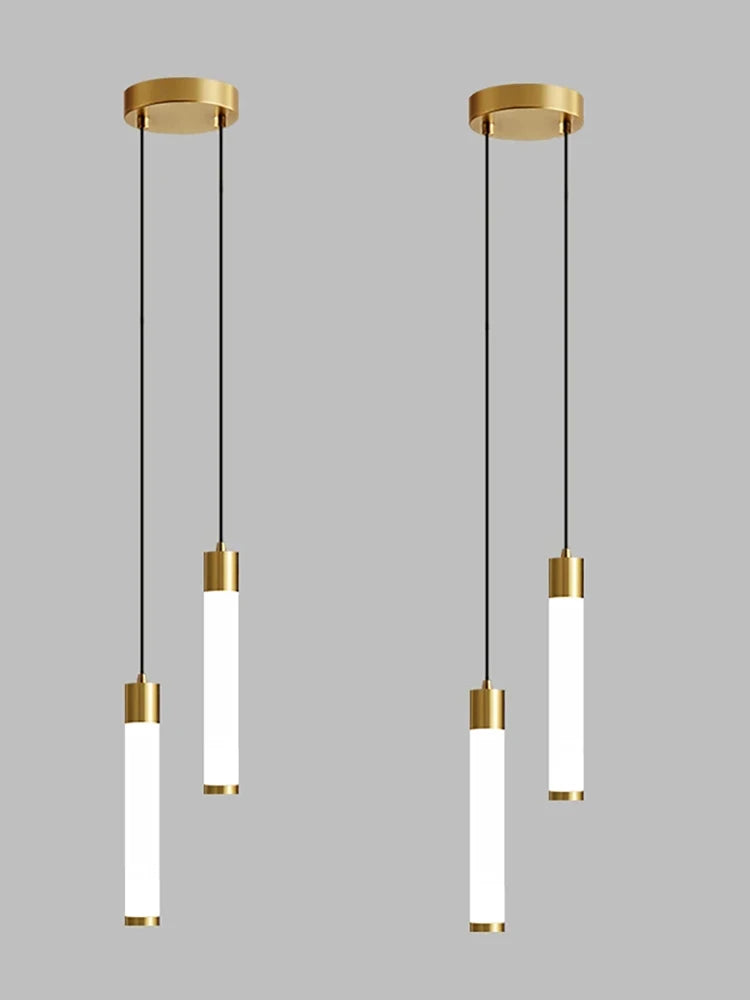 Minimalist White Linear Pendant Light In Aluminum