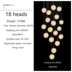 Modern Glass Bubble Staircase Pendant Chandelier