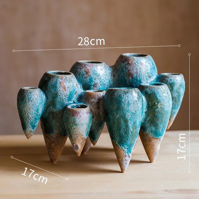 DecorBites™ Abstract Tooth Ceramic Flower Pot Hanging Vase for Artistic Home Decor
