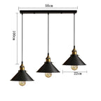 Black Vintage Multi-Head Metal Pendant Light