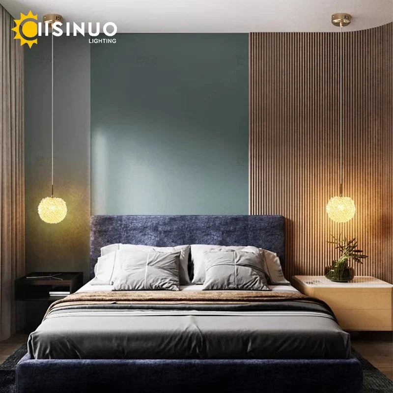DecorBites™ Crystal Ball Pendant Chandelier for Bedroom Bar Deco