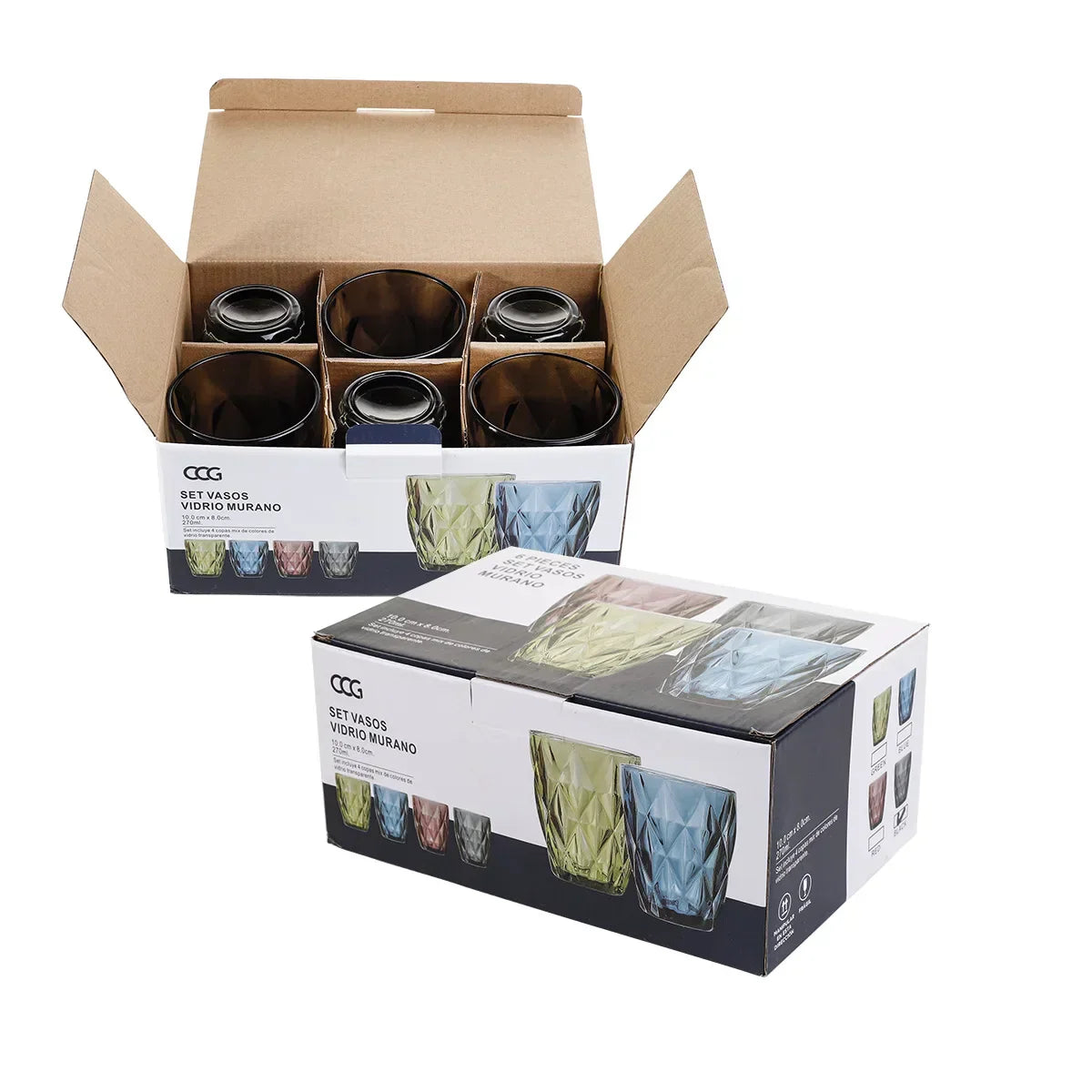 DecorBites™ 240ml Water Glass Drinkware for Cold Beverages, Perfect for Family and Friends Party