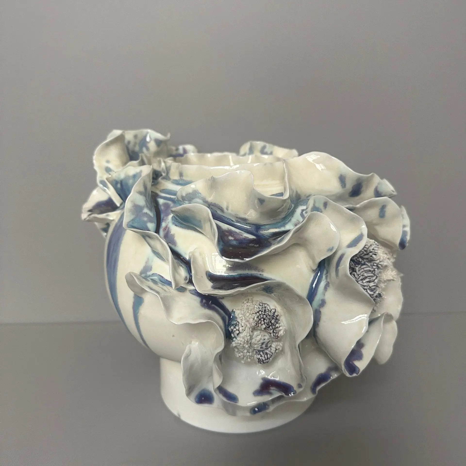 DecorBites™ Handmade Porcelain Fold Pattern Vase - Home Decoration & Floral Arrangement