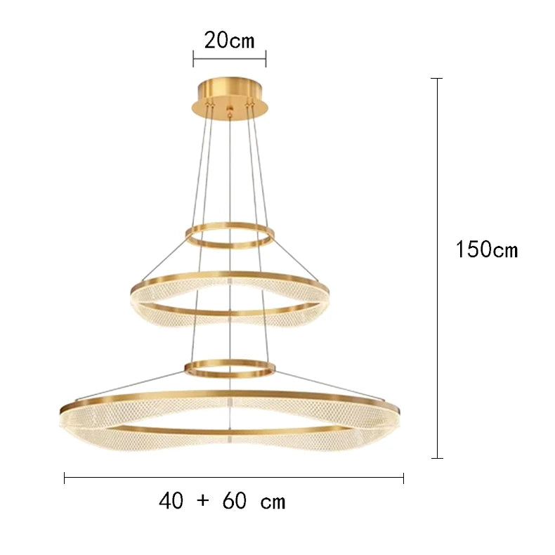 Modern Sculptural Ring Pendant Light Chandelier